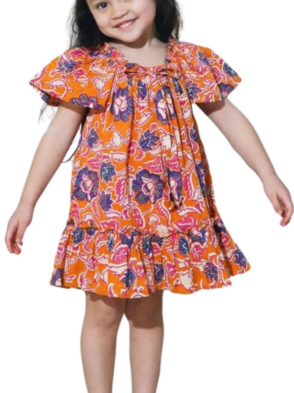 Cleobella littles Valencia Floral Off-Shoulder Kids Dress tropique 38057